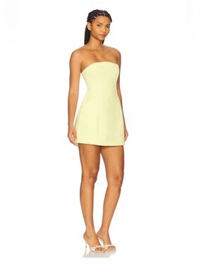 Bardot Strapless Mini Dress in Canary Yellow